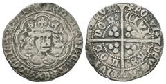 Coins - English Medieval English Medieval Coins - Henry V - London - Frowning Bust Groat. 1413-1422 AD. Class C, normal bust. Obv: facing bust within tressure with HENRIC DI GRA REX ANGLIE Z FRANCI le