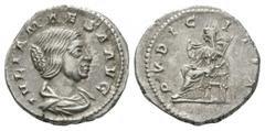 Coins - Roman Imperial Ancient Roman Imperial Coins - Julia Maesa - Pudicitia Denarius. 218-220 AD. Sister of Julia Domna, Rome mint. Obv: IVLIA MAESA AVG legend with draped bust right. Rev: PVDICITIA