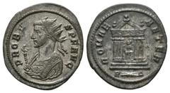 Coins - Roman Imperial Ancient Roman Imperial Coins - Probus - Temple Antoninianus. 277-280 AD. Rome mint. Obv: PROBVS P F AVG legend with radiate, draped and cuirassed bust left holding eagle-headed 