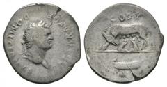 Coins - Roman Imperial Ancient Roman Imperial Coins - Domitian - She Wolf and Twins Denarius. 77-78 AD. Under Vespasian, Rome mint. Obv: CAESAR AVG F DOMITIANVS legend with laureate bust right. Rev: C