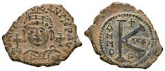 Coins - Byzantine Ancient Byzantine Coins - Justinian I - Large K ½ Follis. 527-563 AD. Antioch mint. Obv: D N IVSTINIANVS PP AVG legend with diademed, draped and cuirassed bust facing holding globus 