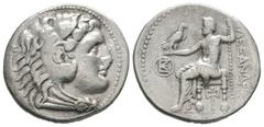 Coins - Greek Ancient Greek Coins - Miletos - Alexander III (The Great) - Tetradrachm. 300-295 BC. Posthumous issue struck under Demetrios I Poliorketes, Ionia mint. Obv: head of Herakles right, weari