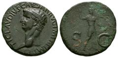 Coins - Roman Imperial Ancient Roman Imperial Coins - Claudius - Minerva As. 42 AD. Rome mint. Obv: TI CLAVDIVS CAESAR AVG P M TR P IMP P P legend with laureate bust left. Rev: Minerva standing right 