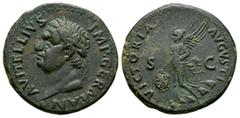 Coins - Roman Imperial Ancient Roman Imperial Coins - Vitellius - Victory As. January-June 69 AD. Lugdunum mint. Obv: A VITELLIVS - IMP.GERMAN legend with laureate bust left. Rev: VICTORIA AVGVSTII le