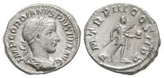 Coins - Roman Republican Ancient Roman Imperial Coins - Gordian III - Providentia Denarius. 241-243 AD. Rome mint. Obv: IMP GORDIANVS PIVS FIL AVG legend with laureate, draped and cuirassed bust right