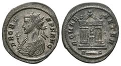 Coins - Roman Imperial Ancient Roman Imperial Coins - Probus - Temple Antoninianus. 277-280 AD. Rome mint. Obv: PROBVS P F AVG legend with radiate, draped and cuirassed bust left holding eagle-headed 