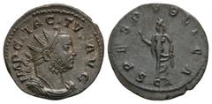 Coins - Roman Imperial Ancient Roman Imperial Coins - Tacitus - Spes Antoninianus. 275-276 AD. Lugdunum mint. Obv: IMP TACITVS AVG legend with radiate, draped and cuirassed bust right. Rev: SPES PVBLI