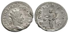 Coins - Roman Imperial Ancient Roman Imperial Coins - Trajan Decius - Uberitas Antoninianus. 250-251 AD. Rome mint. Obv: IMP C M Q TRAIANVS DECIVS AVG legend with radiate and draped bust right. Rev: V