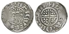 Coins - English Medieval English Medieval Coins - John - London / Ilger - Short Cross Penny. 1204-1209 AD. Class 5b2. Obv: facing bust and sceptre with HENRICVS REX legend. Rev: short voided cross wit