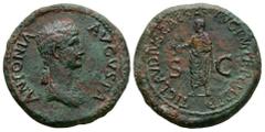 Coins - Roman Imperial Ancient Roman Imperial Coins - Antonia (under Claudius) - Emperor Standing Dupondius. 42 AD. Rome mint. Obv: ANTONIA AVGVSTA legend with draped bust right. Rev: TI CLAVDIVS CAES