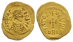Coins - Byzantine Ancient Byzantine Coins - Phocas - Gold Tremissis. 602-610 AD. Constantinople mint. Obv: d N FOCAS PER AVG legend with diademed, draped and cuirassed bust right. Rev: VICTORI FOCAS A