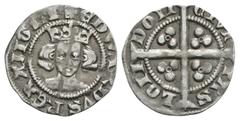 Coins - English Medieval English Medieval Coins - Edward III - London - Pre Treaty Penny. 1351-1352 AD. Series C. Obv: facing bust with EDWARDVS REX ANGLI legend. Rev: long and pellets/annulets dividi