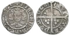 Coins - English Medieval English Medieval Coins - Richard II - Durham - Long Cross Penny. 1377-1399 AD. Obv: facing bust with lis on breast and +RICARDVS REX ANGLIE legend. Rev: long cross and pellets