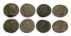 Coins - Roman Imperial Roman Imperial Coins - Licinius and Constantine I - Folles [4]. 4th century AD. Group comprising: folles of Licinius (3) and Constantine I; Jupiter and Genius reverses, various 
