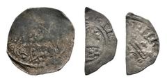 Coins - English Medieval English Medieval Coins - Henry II - Tealby Penny and Cut Halfpennies [3]. 1153-1180 AD. Obvs: facing bust with sceptre and [HENRI REX AN--] legend. Rev: short cross and crossl