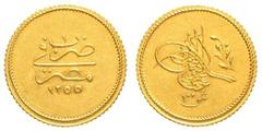 Egypt Ottoman Empire Abdul Mejid (1839-1861) Ottoman Empire Abdul Mejid (1839-1861) 100 Quirsh AH 1255 KM # 235.2 Gold 8,52 g about Unc.
