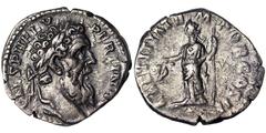 Roman coins Empire Pertinax (193 AD) Denarius Laureate heade of the emperor right, IMP CAES P HELV PERTIN AVG.Rv. Pertinax togate and veiled, sacrificing ower a altar, VOT DECEN TR P COS II. NICE PORT