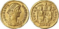 Roman coins Empire Gratianus (366-383 AD) Solidus Milan Ex asta Negrini 17/4/97: n. 791, Ø 20 mm Ric.5/d, C.38var. 4.40 g. RR XF