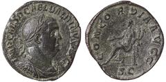 Roman coins Empire Balbinus (238 AD) Sestertius Rome Laureate, drapped and cuirassed bust r. / Concordia seated. RIC 22. 19.44 g. A.XF