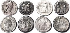 Roman coins Empire Lot 4 pcs.: Julia Soemias (222 AD) Denar R + Sabina Augusta (128-137 AD) Denar + Republican Anonymous (225-214 BC) Didrachm + Anonymous (207 BC) Victoriatus R. RIC: 243, 391, Crawfo