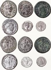 Roman coins Empire Galerius Maximianus Caesar (293-305 AD) Follis Lot of 6 pcs. Galerius Maximianus Caesar (293-305 AD) Follis (x3) + Maximianus Herculius (286-305 AD) Follis + Marcus Aurelius (161-18
