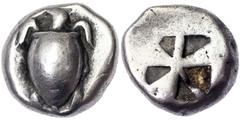Greek coins Aegina. Aegina Stater 510-490 BC Illyria and Central Greece. Ag. BMC 146. 11.53 g. A.VF