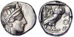 Greek coins Attica, Athen. Attica Athen Tetradrachm n.d. (ca. 454-404 BC) Athens Scratches. Ag. HGC 4-1597. 17.09 g. R VF/XF