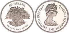 Coins - Africa Saint Helena 25 Pence 1977 KM# 6a, N# 44089; Silver., Proof; 25th Anniversary of the Accession of Queen Elizabeth II; Mintage 25000 pcs.