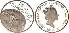 Coins - Africa Saint Helena & Ascension 5 Pounds 2012 N# 83503; Silver., Proof; Elizabeth II; Queen's Diamond Jubilee; Globe with flag