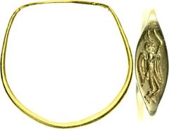 Coins - Ancient World Ancient Greece Ring in Weight Hemihekte 600 - 500 BC Winged Erot Electrum 1.31 g.; Nice example of early hellrnistic period.; XF