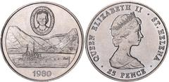 Coins - Africa Saint Helena 25 Pence 1980 KM# 8, N# 9026; Copper-Nickel; 80th Anniversary of the Birth of the Queen Mother; Elizabeth II; UNC