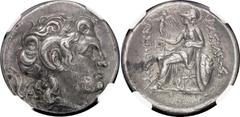 Coins - Ancient World Ancient Greece Kingdom of Thrace AR Tetradrachm Lysimachus 305 - 281 BC NGC Ch XF Silver 16.88 g.; This Tetradrachm is a truly remarkable and historical artifact, a window into t