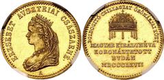 Coins - Hungary Hungary Gold Token Dukat "Coronation of the Hungarian Queen Elizabeth in Buda" 1867 A NGC MS61 Montenuovo# 2716, Frühwald# III./7a, Hauser# 833, Horsky# 3797; Gold 3.48 g, 20,3 mm; Fra
