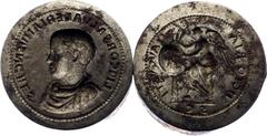 Coins - Ancient World Roman Empire Saloninus Sestertius 260 AD Counterfeit's Dies of 19th Century Steel for the dies; Bronzefor the type coin; by Dardani; Obv: LICCORSALVALERIANVSNCAES - Draped bust r