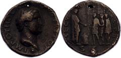 Coins - Ancient World Roman Empire Otho Æ "Sestertius" 69 AD (1500-1570) "Paduan Medal" after Giovanni Cavino Klawans 3, Lawrence 23; 33.6 mm., 26.37 g.; Otho; Bare head right / Otho standing right, c