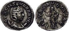 Coins - Ancient World Roman Empire Otacilia Severa AR Antoninianus 248 - 249 AD RIC# 130; Silver 3.50 g.; Otacilia Severa (247-249 AD); Rome Mint; Obv: OTACIL SEVERA AVG, diademed and draped bust righ