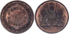 Coins - Africa Saint Helena 1/2 Penny 1821 KM# A4, N# 18419; Copper; George IV; British East India Company; XF/AUNC, mint luster remain