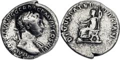 Coins - Ancient World Roman Empire Trajan Denarius 112 - 114 AD RIC II# 252, N# 253154; Silver 3.00 g.; Obv: Bust of Trajan, laureate, draped, right. IMP TRAIANO AVG GER DAC P M TR P COS VI P P. Rev: 