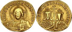 Coins - Ancient World Byzantium Constantine VII and Romanos II 1 Solidus 945 - 959 AD BCV# 1751, N# 33611; Gold 4.39 g.; Constantine VII and Romanos II; Obv: Bust of Christ pantocrator facing, nimbate
