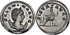 Coins - Ancient World Roman Empire Salonina BI Antoninianus 254 - 268 AD (ND) NGC MS Strike: 5/5, Surface: 3/5 Brushed RIC# 35, Göbl# 229b, C# 84 ; Billon 4.28 g.; Obv: SALONINAAVG - Diademed, draped 