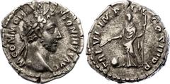 Coins - Ancient World Roman Empire Commodus AR Denarius 181 - 182 AD RIC# 32; Silver 3.03 g.; Commodus (AD 177-192); Rome Mint; Obv: M COMMODVS ANTONINVS AVG Laureate head of Commodus to right // Rev: