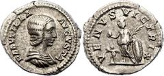 Coins - Ancient World Roman Empire Plautilla AR Denarius 202 - 205 AD RIC# 369; Silver 2.96 g.; Caracalla (198-217); Rome Mint; Obv: PLAVTILLA AVGVSTA, draped bust to right / Rev: VENVS VICTRIX, Venus