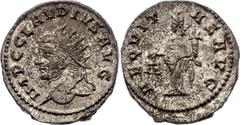 Coins - Ancient World Roman Empire Antioch Aequitas Æ Antoninian 268 - 270 AD (ND) Claudius II Gothicus RIC# 197; Silvered Bronze 3.35 g.; Obv: IMP C CLAVDIVS AVG, radiate bust left; Rev: AEQVITAS AVG