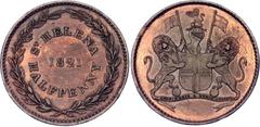 Coins - Africa Saint Helena 1/2 Penny 1821 KM# A4, N# 18419; Copper; George IV; British East India Company; XF/AUNC, mint luster remain