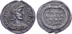 Roman Empire - Constantius II Siliqua Constantius II Siliqua, struck AD 337-361. Obv: CONSTANTIVS P F AVG, diademed, draped and cuirassed bust right. Rev: VOTIS / XXX / MVLTIS / XXXX within laurel wre