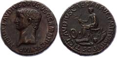 Coins - Ancient World Roman Empire Nero Claudius Drusus Sestertius Paduan 42 - 43 A.D. "Paduan" (1500-1570) 26.05g 33mm; Ric# 109; NERO CLAVDIVS DRVSVS GERMANICVS IMP, bare head left / TI CLAVDIVS CAE
