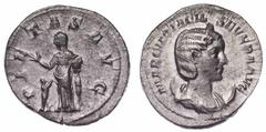 Coins - Ancient World Roman Empire Otacilia Severa Antoninianus 244 A.D RIC# 122; RSC# 37; Silver 4.01g; MARCIA OTACIL SEVERA AVG, Diademed, Draped Bust Right / PIETAS AVG, Pietas.