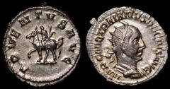 Coins - Ancient World Roman Empire Trajan Decius Antoninianus 249 -250 A.D. RIC# 11b; RSC# 4; Silver 3.65g; IMP C M Q TRAIANVS DECIVS AVG, Radiate Bust Right, Draped & Cuirassed / ADVENTVS AVG, Decius