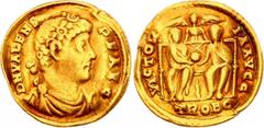Coins - Ancient World Roman Empire Valens Solidus Trier 367 - 378 AD RIC# 17e; Gold 4.24g; Obv: D N VALENS - P F AVG Rev: VICTOR - IA AVGG TROBC