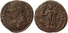 Coins - Ancient World Roman Empire AE Follis 317 - 318 AD Licinius I RIC 24; Copper 3,86g.; Obv: IMP LICI-NIVS AVG, laureate and mantled bust of Licinius I left holding mappa, globe and scepter / Rev: